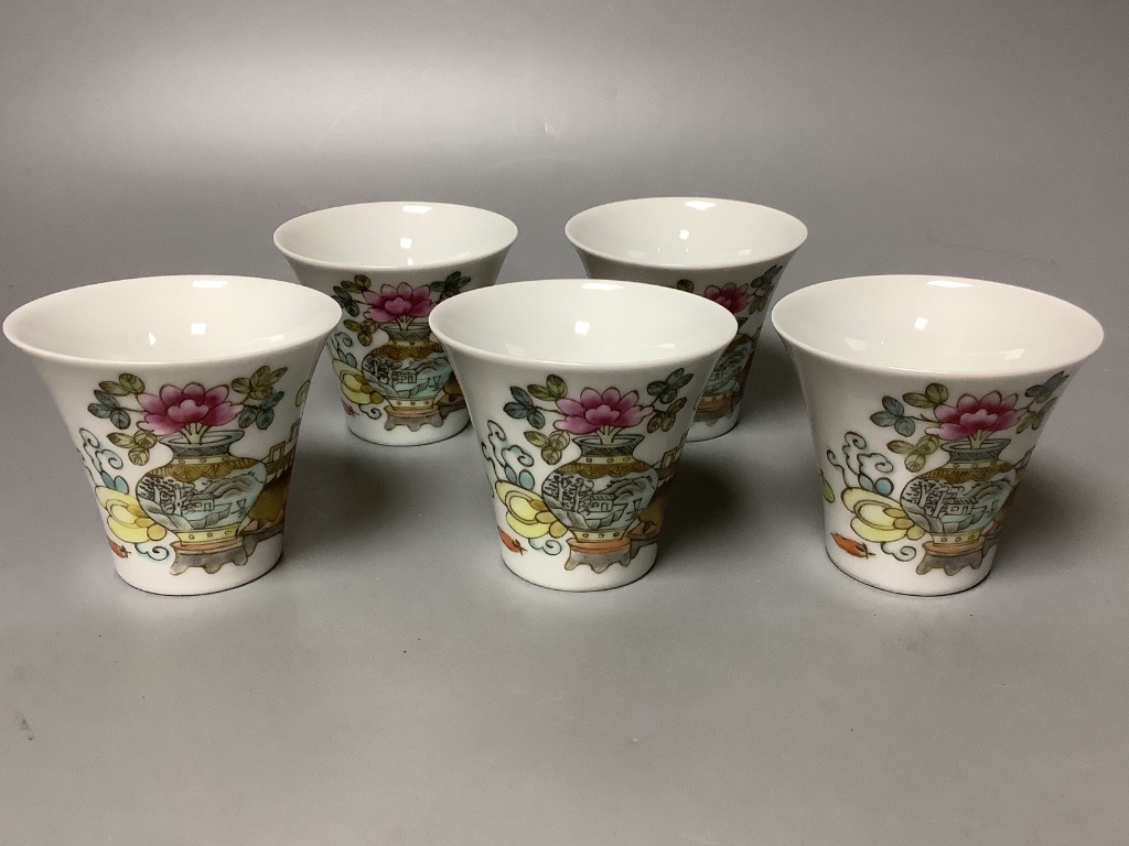 Five Chinese famille rose cups